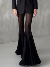 Deep V neck hollow out long sleeve suit set.