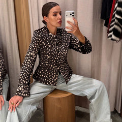 Faux Fur Spotted Print Jacket