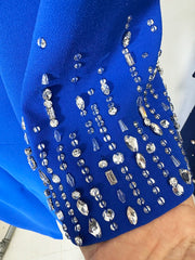 V-Neck Beaded Sleeve Knee Dress