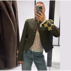 Embroidered Military Inspired Jacket