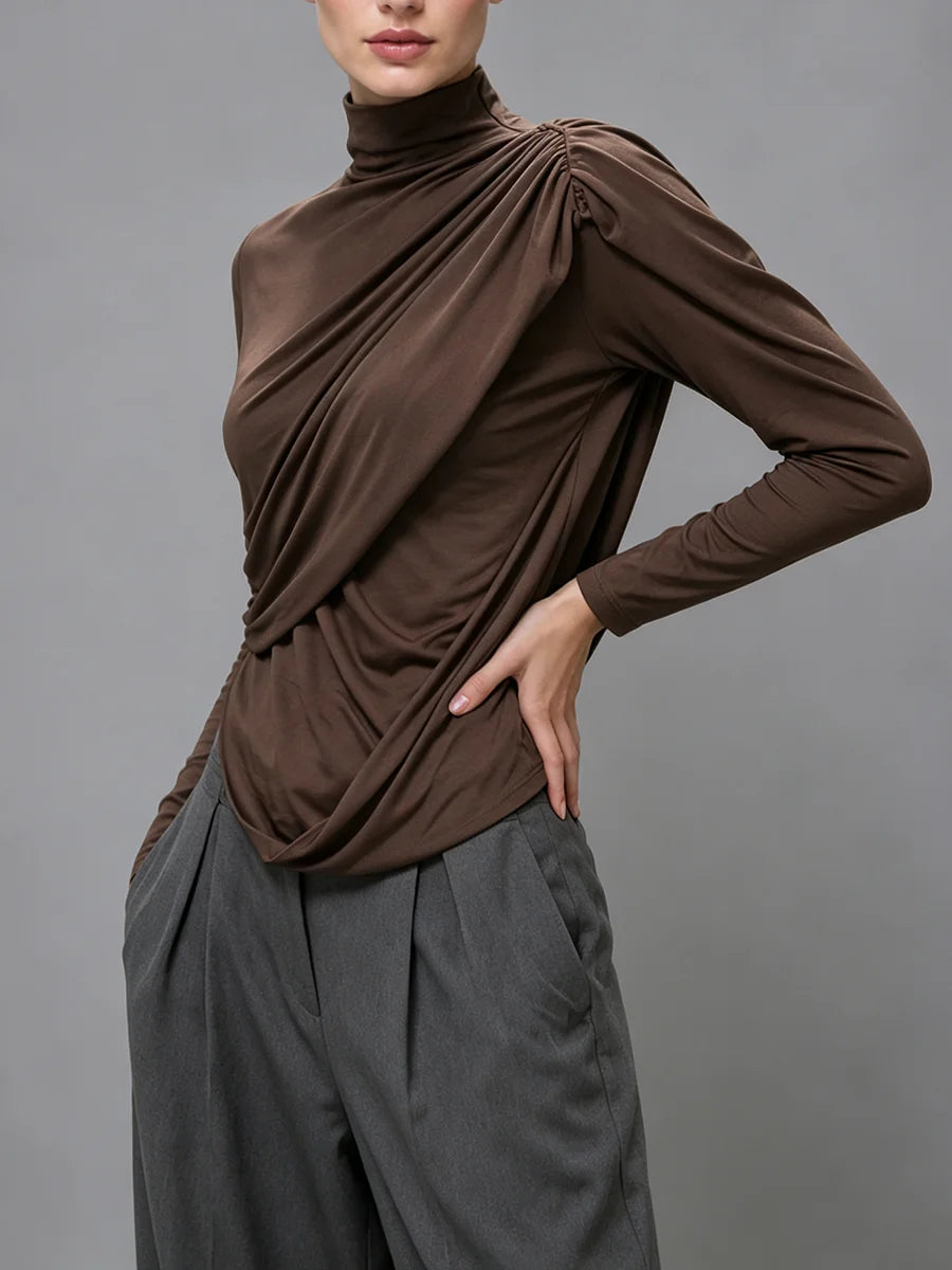Fitted sleeve ruched top