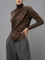 Fitted sleeve ruched top