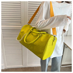 Crocodile Embossed Travel Duffle Bag