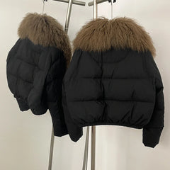 Cropped Fur Collar Puffer Jacket