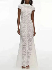 Floral lace midi dress
