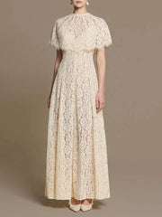 Lace cap sleeve maxi dress