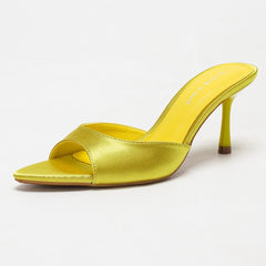 Satin Pointed Toe Stiletto Mules