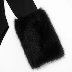 Black fur stole on a white background