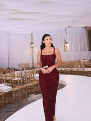 Rhinestone Strap Maxi Dress