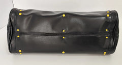 Studded Lock Top Handle Satchel Bag