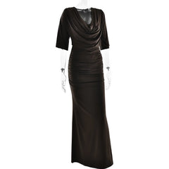 Black evening gown on a white background