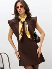 Double Breasted Sleeveless Mini Dress