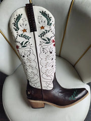 Embroidery Pointed Toe Western Boots