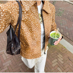 Faux Fur Spotted Print Jacket