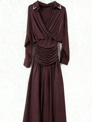 Brown maxi dress laid flat