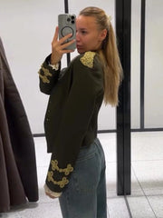Embroidered Military Inspired Jacket