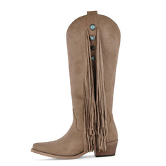 Fringe Pointed Toe Western Boots