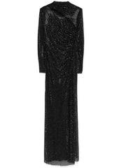 Black sequin dress on a white background