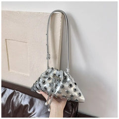 Metal Eyelet Drawstring Underarm Bag