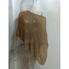 Asymmetrical Knit Shawl Top