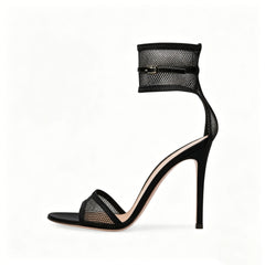 Lace Ankle Strap Stiletto Heels