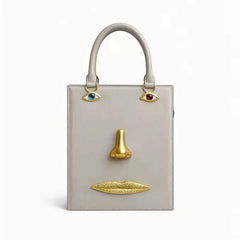 Sculptural Face Embellished Bag