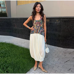 Floral Print Corset Peplum Top