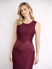 O-Neck Sleeveless Maxi Dress with Fringe Trim
