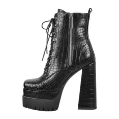 Chunky Platform Lace Up Boots