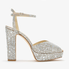 Crystal Embellished Platform Sandals