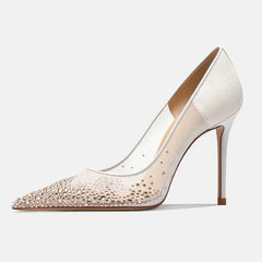 Rhinestone Mesh Stiletto Pumps