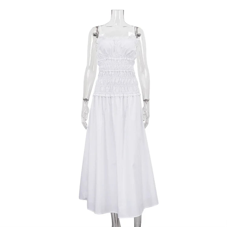White dress on a mannequin against a white background
