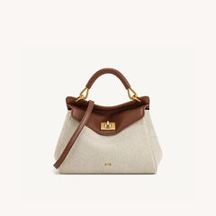 Crocodile Embossed Top Handle Lock-Down Bag