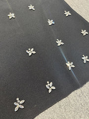 Black Halter Diamond Beaded Backless Gown