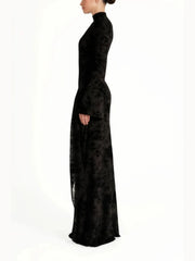 Black evening gown on a white background