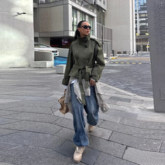 Belted Double Breasted Trench Coat