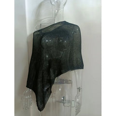 Asymmetrical Knit Shawl Top