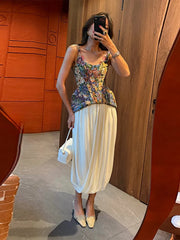 Floral Print Corset Peplum Top