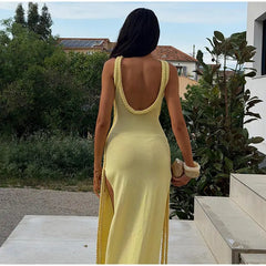 Braided Trim Cutout Maxi Dress