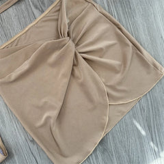 Twisted One Shoulder Top and Skirt Bikini