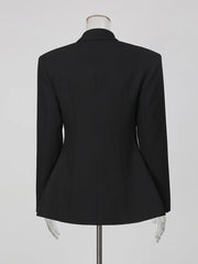 Cutout Collar Structured Blazer Jacket