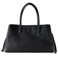 Genuine Leather Structured Tote Bag – Neutral & Black Variants