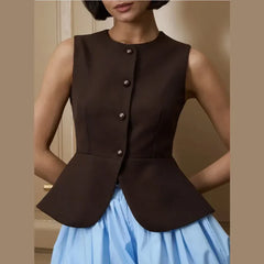 Sculpted Vest & Bubble Skirt Set | Bold Street Style 2-Piece Look