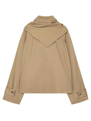 Scarf Collar Cropped Trech Coat Jacket