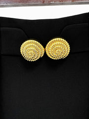 Metal Buckle Pleated Mini Skirt