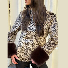 Faux Fur Spotted Print Jacket
