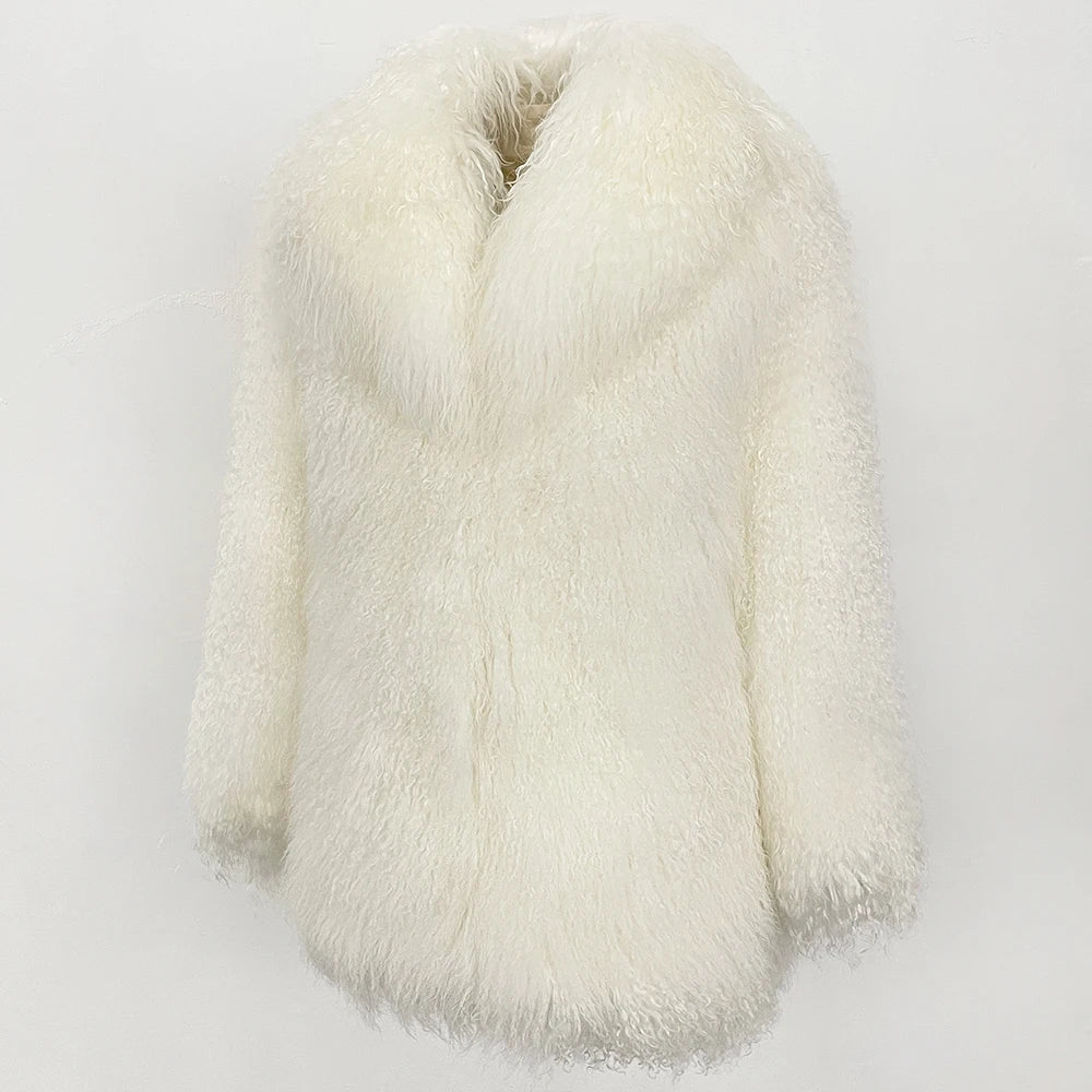 White fur scarf on a white background