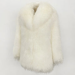 White fur scarf on a white background