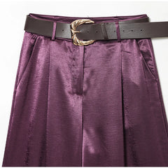 Purple skirt with a belt and gold buckle