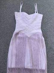 Spaghetti Strap Fringe Maxi Dress